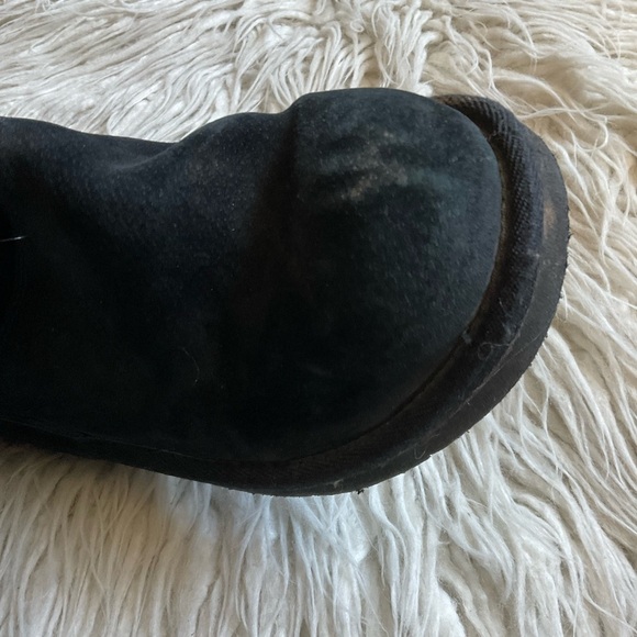 UGG Black Knightsbridge Skeepskin Lined Exposed Back Zipper Suede Boots Size 7 - Picture 13 of 15